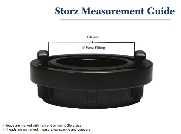 Storz Hydrant Fittings measurement guide